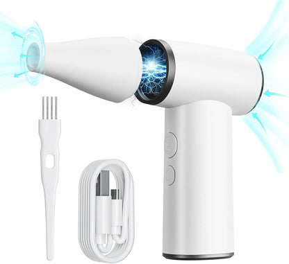 Compressed Air Duster, Replaces Air Cans, Turbo Blower ,Lightweight Hand-Held Leaf Turbo Blower ,100000 RPM Dust Cleaner Mini Blower for Computer Keyboard
